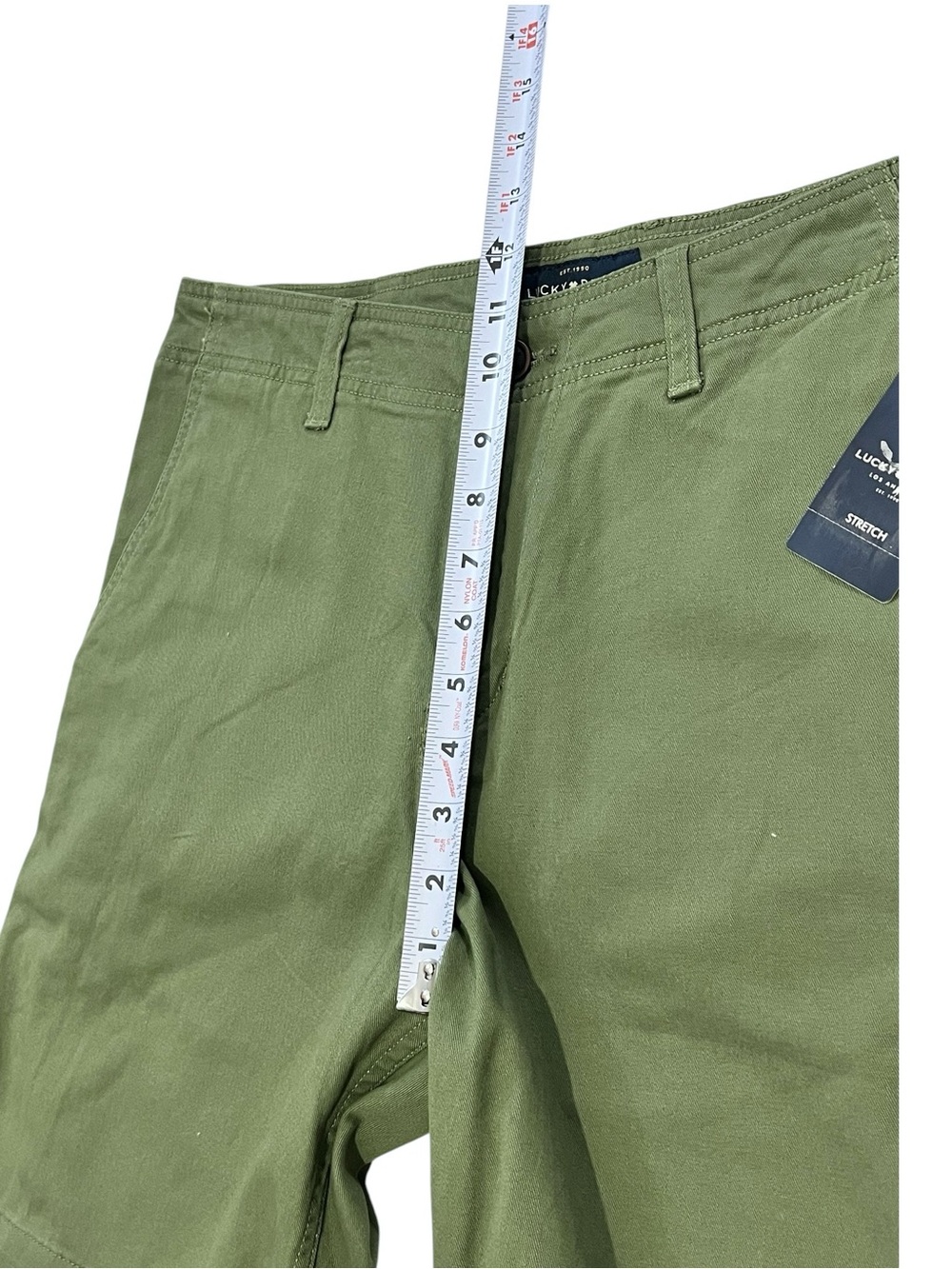 Lucky Brand Men's Chino Shorts, Flat Front, Color Olive Green, Size 31 - Picture 7 of 14